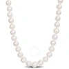 Amour 9 - 10 Mm Freshwater Cultured Pearl Strand With Silvertone Clasp In White