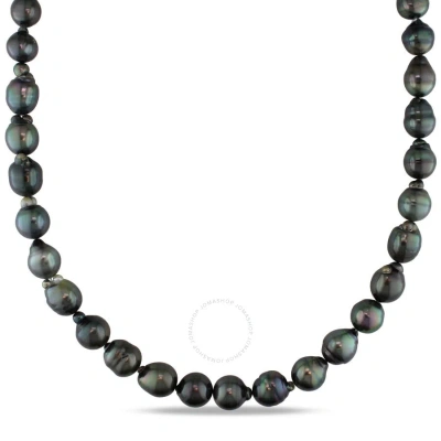 Amour 9-11 Mm Black Tahitian Pearl Strand With 14k White Gold Ball Clasp