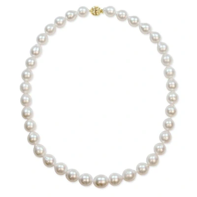 Amour 9-11 Mm Natural Shape South Sea Pearl Graduated Strand Necklace With 14k Yellow Gold Ball Clas In Gold / Yellow