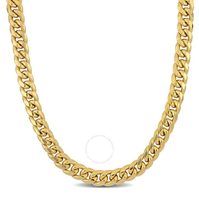 Amour 9.25mm Miami Cuban Link Chain Necklace In 10k Yellow Gold