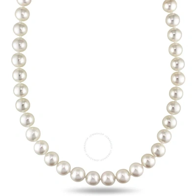 Amour 9.5-10 Mm White Cultured Akoya Pearl Strand With 14k Yellow Gold Ball Clasp