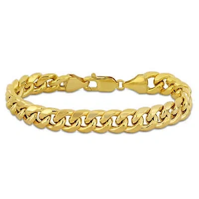 Pre-owned Amour 9.25mm Miami Cuban Link Chain Bracelet In 10k Yellow Gold, 7.5 In