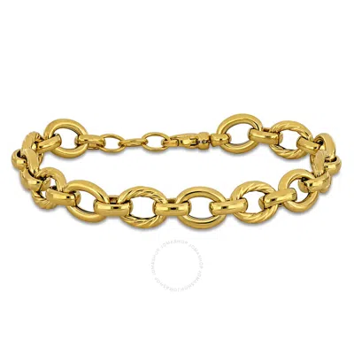 Amour 9.5mm Twisted And Polished Oval Link Bracelet In 14k Yellow Gold - 8 In