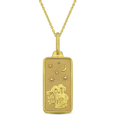 Amour Aquarius Horoscope Necklace In 10k Yellow Gold