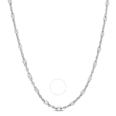 Amour Bead Chain Necklace In Sterling Silver In Metallic