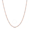 AMOUR AMOUR BEADED CHAIN NECKLACE IN ROSE PLATED STERLING SILVER