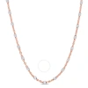 Amour Beaded Chain Necklace In Rose Plated Sterling Silver In Rose Gold-tone