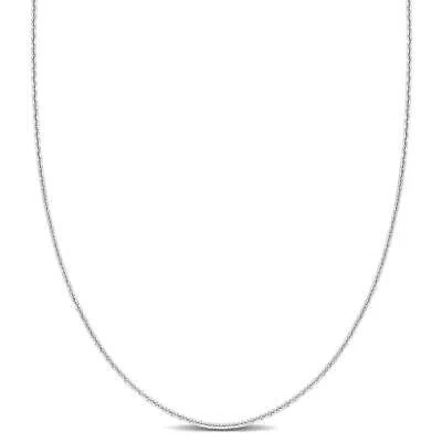 Pre-owned Amour Cable Chain Necklace In Platinum, 16 In In White