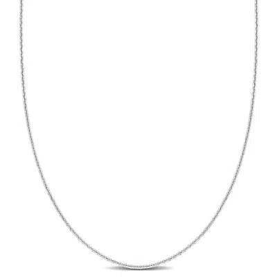 Pre-owned Amour Cable Chain Necklace In Platinum, 18 In In White