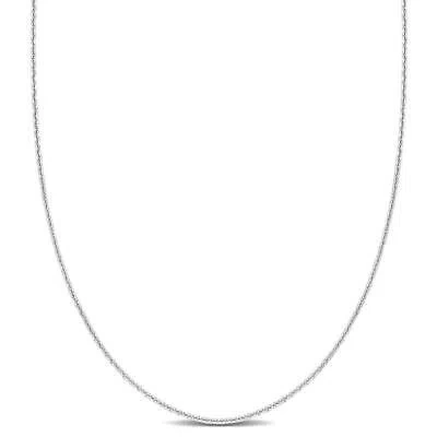 Pre-owned Amour Cable Chain Necklace In Platinum, 24 In In White