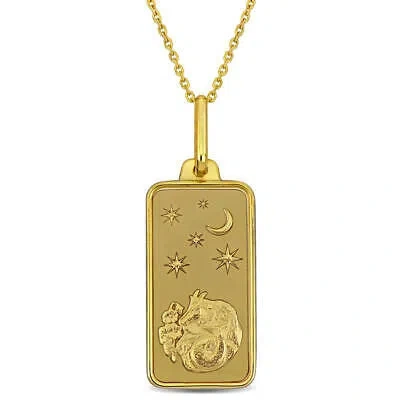 Pre-owned Amour Capricorn Horoscope Necklace In 10k Yellow Gold