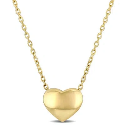 Pre-owned Amour Classic Heart Necklace In 10k Yellow Gold