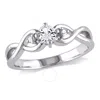 Amour Created White Sapphire And Diamond Infinity Ring In Sterling Silver In White