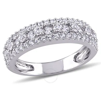Amour Created White Sapphire Anniversary Band In Sterling Silver