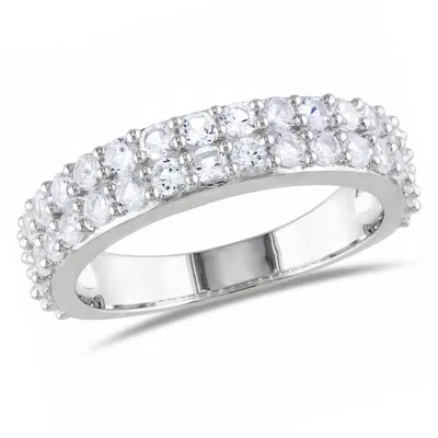 Amour Created White Sapphire Double Row Ring In Sterling Silver