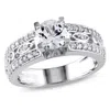 AMOUR AMOUR CREATED WHITE SAPPHIRE FILIGREE ENGAGEMENT RING IN STERLING SILVER