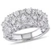 Amour Created White Sapphire Pave Lattice Ring In Sterling Silver In White