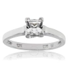 AMOUR AMOUR CREATED WHITE SAPPHIRE SOLITAIRE RING IN 10K WHITE GOLD