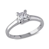 Amour Created White Sapphire Solitaire Ring In 10k White Gold In Gold / White