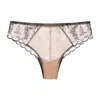 Amour D'agnette Women's Kim Embroidery Cheeky On Jelly Fabric / Neutrals In Brown