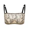 Amour D'agnette Women's Neutrals / Black Kim High Neck Floral Embroidered Underwire Bra On Jelly Fabric