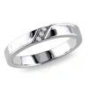 AMOUR AMOUR DIAMOND 3-STONE MEN'S RING IN STERLING SILVER