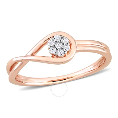 Amour Diamond Accent Infinity Promise Ring In Rose Plated Sterling Silver In Gold