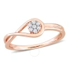 Amour Diamond Accent Infinity Promise Ring In Rose Plated Sterling Silver In Pink
