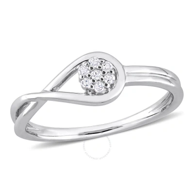 Amour Diamond Accent Infinity Promise Ring In Sterling Silver In White