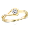 AMOUR AMOUR DIAMOND ACCENT INFINITY PROMISE RING IN YELLOW PLATED STERLING SILVER