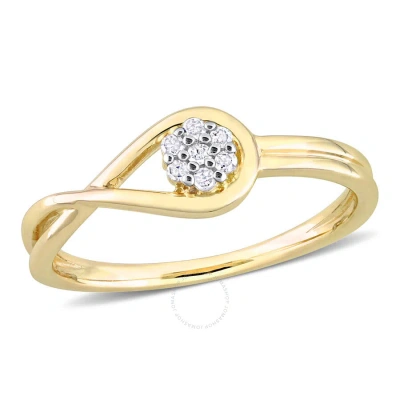 Amour Diamond Accent Infinity Promise Ring In Yellow Plated Sterling Silver