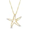 Amour 10k Yellow Gold Diamond Accent Starfish Pendant With Chain In Yellow