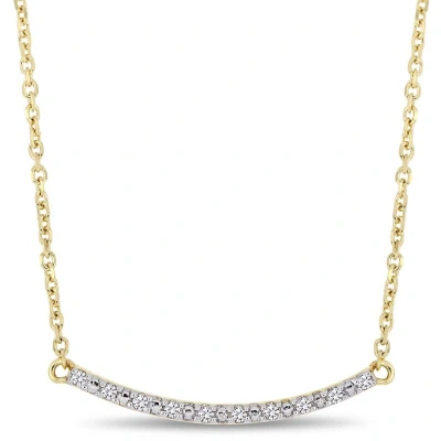 Amour Diamond Bar Necklace In 10k Yellow Gold