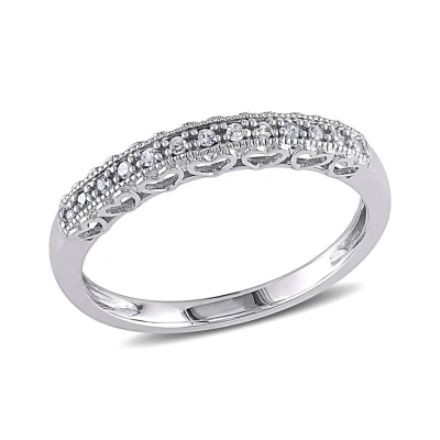 AMOUR AMOUR DIAMOND HEART ANNIVERSARY BAND IN 10K WHITE GOLD