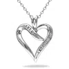 Amour Sterling Silver 0.05 Ct Tdw Diamond Heart Pendant With Chain In White