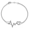 Amour Diamond Heartbeat Bracelet In Sterling Silver In White