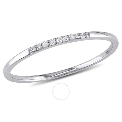 Amour Diamond Wedding Band In 10k White Gold In Multi