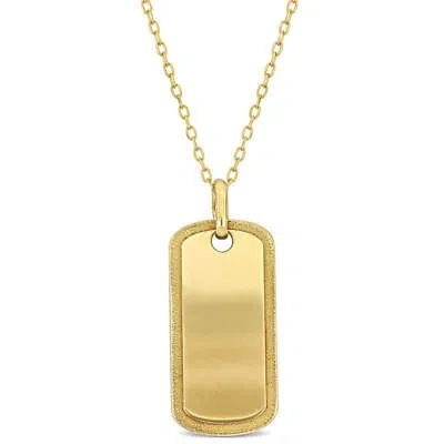 Pre-owned Amour Dog Tag Necklace In 10k Yellow Gold - 18 In