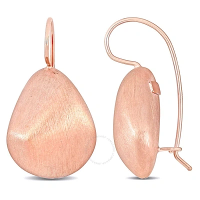 Amour Dome Matt Finish Earrings In 14k Rose Gold In Pink