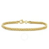 Amour Double Curb Link Chain Bracelet In Yellow Plated Sterling Silver In Yellow