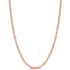 AMOUR AMOUR DOUBLE CURB LINK CHAIN NECKLACE IN ROSE PLATED STERLING SILVER