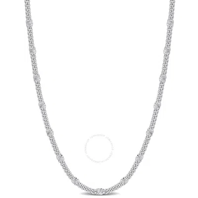 Amour Double Curb Link Chain Necklace In Sterling Silver In Metallic