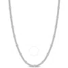 Amour Double Curb Link Chain Necklace In Sterling Silver In White