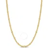 AMOUR AMOUR DOUBLE CURB LINK CHAIN NECKLACE IN YELLOW PLATED STERLING SILVER