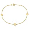 Amour Enamel Heart Charm Rolo Chain Link Bracelet In 14k Yellow Gold - 6.5+0.5 In. In Yellow