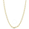 AMOUR AMOUR FANCY PAPERCLIP CHAIN NECKLACE IN YELLOW PLATED STERLING SILVER
