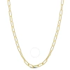 Amour Fancy Paperclip Chain Necklace In Yellow Plated Sterling Silver In Yellow