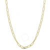 AMOUR AMOUR FANCY PAPERCLIP CHAIN NECKLACE IN YELLOW PLATED STERLING SILVER