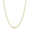 Amour Fancy Paperclip Chain Necklace In Yellow Plated Sterling Silver In Yellow