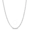 AMOUR AMOUR FANCY RECTANGULAR ROLO CHAIN NECKLACE IN STERLING SILVER